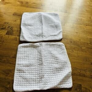 Urban Habitat Quilted Pick Stitch Euro Shams White 100% Cotton 25 x 25